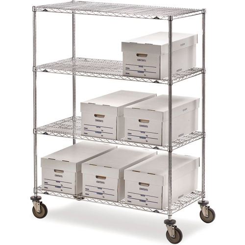 Metro Super Erecta Wire Shelf Truck w/4 Shelves, 900 lb. Capacity, 72"L x 24"W x 68"H