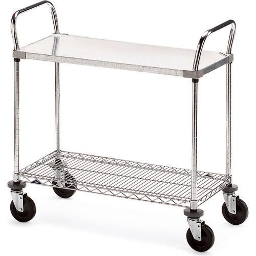 Metro® Wire Utility Cart w/2 Shelves, 800 lb. Capacity, 36"L x 24"W x 39-1/2"H