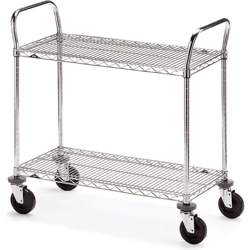 Metro® Wire Cart w/2 Shelves, 800 lb. Capacity, 60L x 24W x 39-1/2H