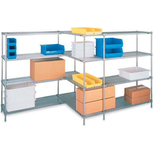 Metro, Brite, 4 Tier, Wire Shelving Starter Unit, 48"W x 18"D x 63"H