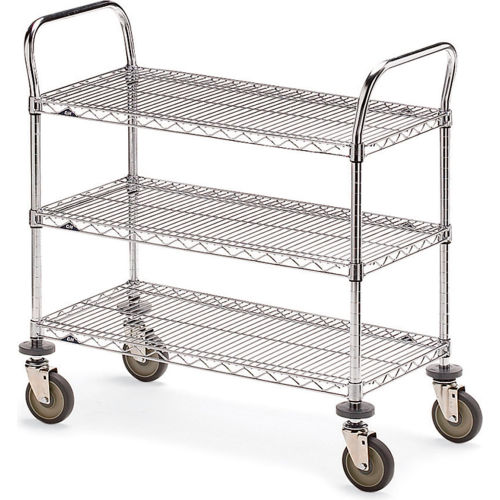 Metro® Wire Cart w/3 Shelves, 900 lb. Capacity, 42"L x 24"W x 39-1/2"H