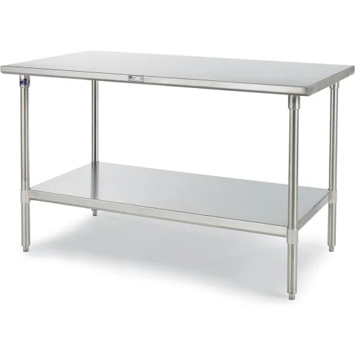 John Boos® 304 Stainless Steel Table, 72 x 30", Undershelf