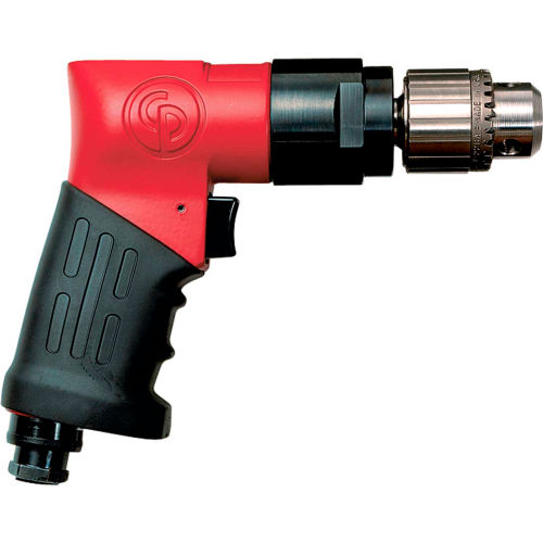 Chicago Pneumatic Reversible Pistol Grip Air Drill, Jacobs, 3/8" Chuck, 2000 RPM