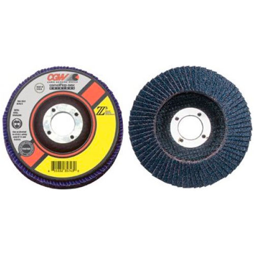 CGW Abrasives 42302 Abrasive Flap Disc 4-1/2" x 7/8" 40 Grit Zirconia - Pkg Qty 10
