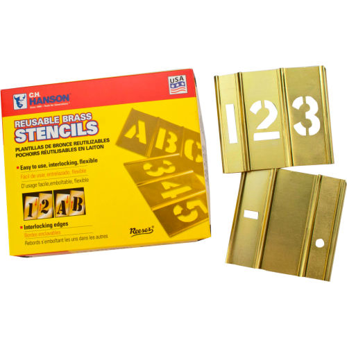 2&quot; Brass Interlocking Stencil Numbers, 15 Piece Set