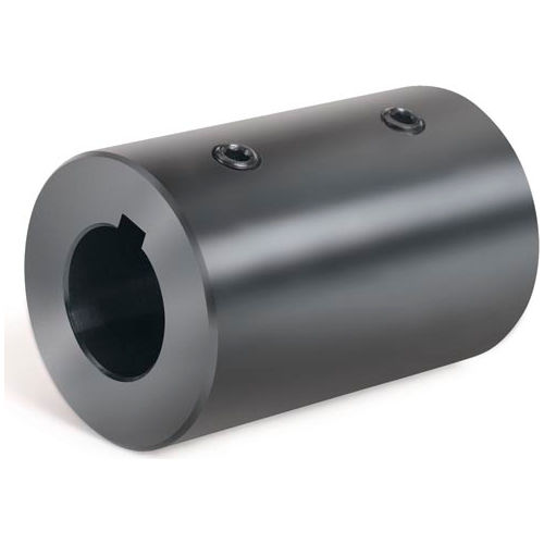 Set Screw Coupling w/Keyway, 3/4", Black Oxide Steel, RC075KW