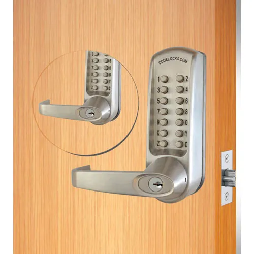 Codelocks ANSI Grade 2 Mechanical Lockset, CL610BBBS, EZ Code Change