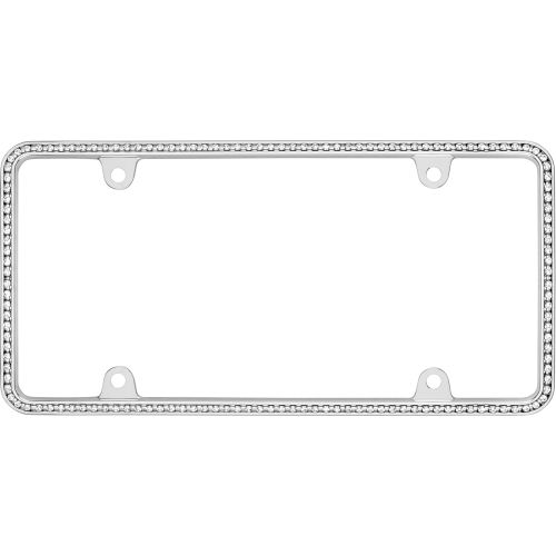 Cruiser Accessories Diamondesque License Plate Frame, Chrome/Clear - 18130