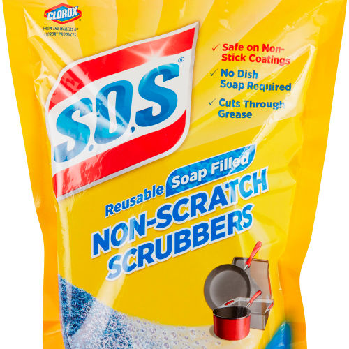 S.O.S.&#174; Non-Scratch Soap Scrubber Pad, Blue, 8 Pads/Pack, 6 Packs/Case