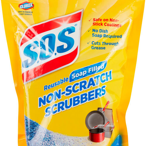 S.O.S.® Non-Scratch Soap Scrubber Pad, Blue, 8 Pads/Pack, 6 Packs/Case