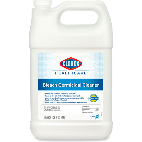 Clorox® Healthcare® Bleach Germicidal Cleaner, 1 Gallon Refill, 4