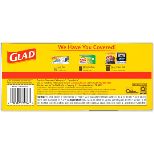  Glad Trash Bags, Guaranteed Strong Large Drawstring Trash Bags,  30 Gallon, 70 Count : Glad: Health & Household