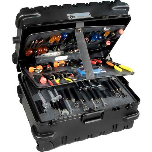 CH Ellis Chicago Case MSCART23CC, MilitaryWheeled Tool Case, 241/2"L x 191/2"W x 14"H, Black