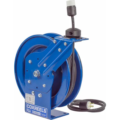 COXREELS PC13-3512-F Spring Rewind Power Cord Reel, 35' x 12 AWG