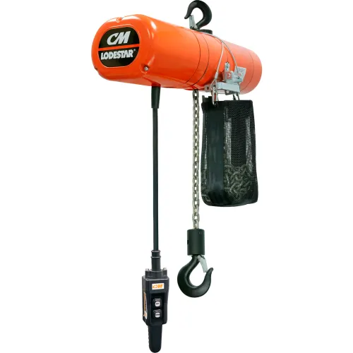 CM Lodestar 1/2 Ton, Electric Chain Hoist W/ Chain Container, 20