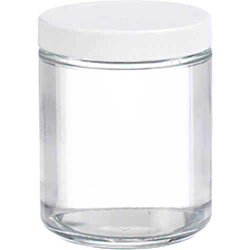Wheaton® 8 oz Glass Jars, Straight Side Clear, Poly Vinyl Liner, Case of 12