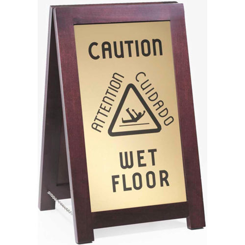 Cal-Mil 851-WET, Wet Floor Sign with Chain 12&quot;W x 17-1/2&quot;D x 20&quot;H
