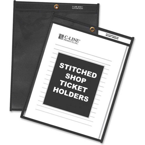 C-Line Products Shop Ticket Holders, Stitched, One Side Clear, 9 x 12, 25/BX