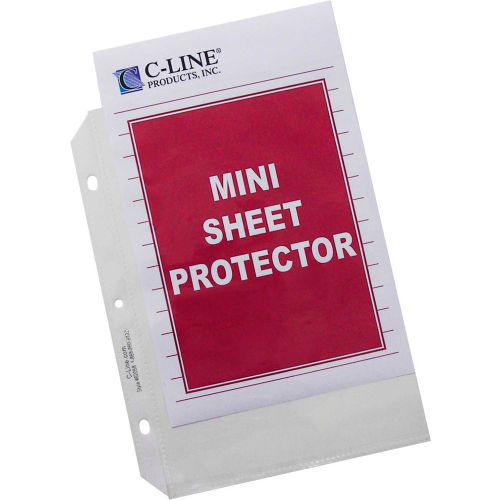 C-Line Products Heavyweight Polypropylene Sheet Protector, Mini, Clear, 8 1/2 x 5 1/2, 50/BX