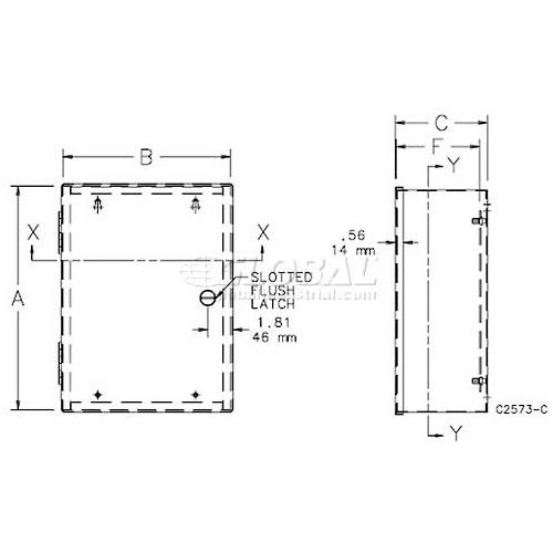 Hoffman A30N24ALP, Medium Type 1 Enclosure, 30.00X24.00X6.62, Steel/Gray