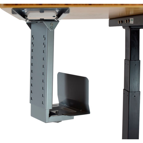Uncaged Ergonomics CPU2g Under-Desk Swivel and Slide CPU Holder, Neutral Gray