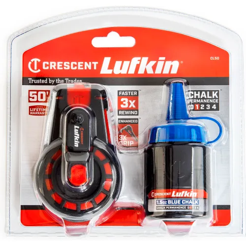 Crescent Lufkin® 50' Compact Chalk & Reel, Blue Chalk