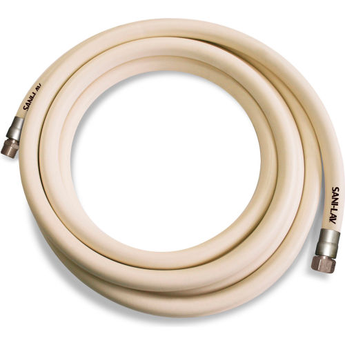 Sani-Lav&#174; H25W3 Wash Down Hose, 3/4&quot; MGHT Swivel x FGHT, Stainless Steel, White - 25'