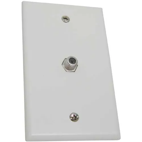 Vertical Cable, 028WP/1FX81, TV Wall Plate With 1 FX81 Coaxial Connector White