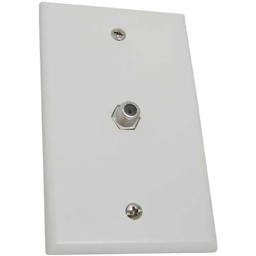 Vertical Cable, 028-WP/1FX81, TV Wall Plate With 1 FX81 Coaxial Connector White