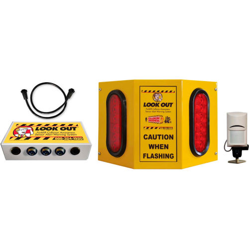 Collision Awarness Dual Use (Indoor/Outdoor) Large Yellow Exterior Box, 2 Lights, 1 Sensor, 15' Cord