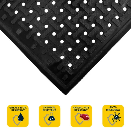 M+A Matting Comfort Flow | Commercial-Grade Drainable Anti-Fatigue Mat for  Wet Areas, Slip Resistant, Chemical Resistant, Welding Safe, Grease and Oil