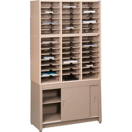 Letter Literature Cabinet Rack, Regal Cherry Laminate Top Medium Gray Finish