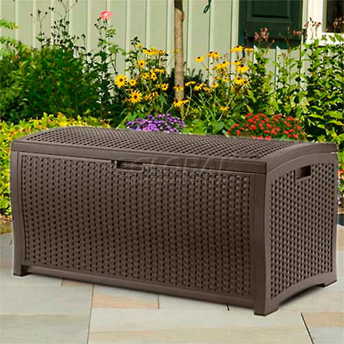 Suncast® Wicker Deck Box, 73 Gallon
