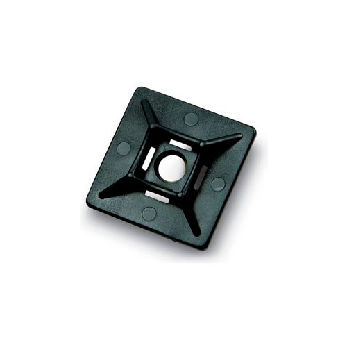 Del City 9871 4-way Adhesive Mtg Base 1-1/8" sq- UV Black, 100 Pieces