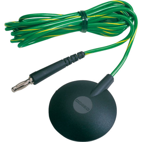 Desco Ground Cord for Floor Mat, No Resistor, 10 MM Stud, 6' Cord W