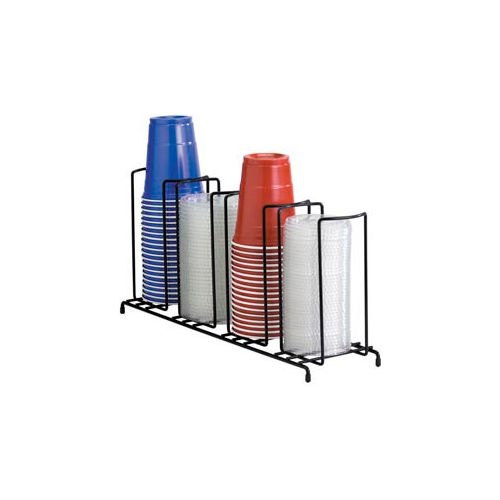 Dispense-Rite® WR-4 - 4 Section Wire Rack Cup and Lid Organizer