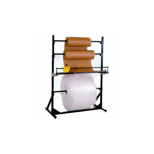 Dehnco Multiple Roll Stand for 72&quot; Material Width, 300 Lbs Capacity, Black & White