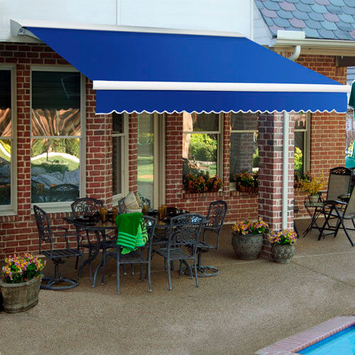 Awntech DM24-7-BB, Retractable Awning Manual 24'W x 10'D x 10"H Blue