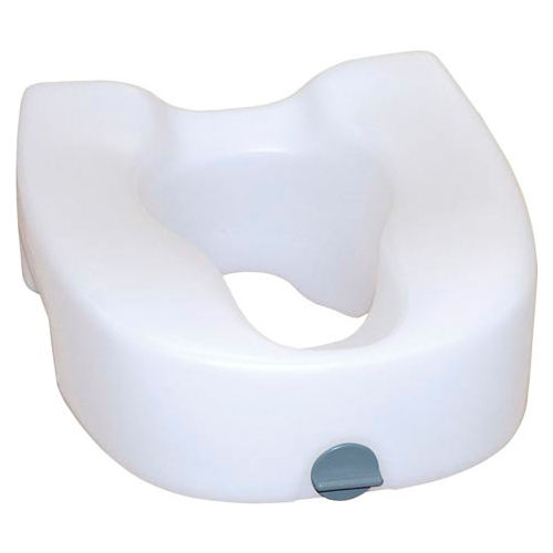 Drive Medical 12014 Premium Plastic Raised Toilet Seat with Lock, Elongated