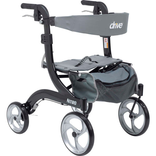 Drive Medical RTL10266BKH Nitro Euro Style Walker Rollator, Petite, Black