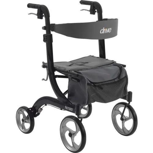 Drive Medical Nitro Euro Style Walker Rollator RTL10266BK, Black