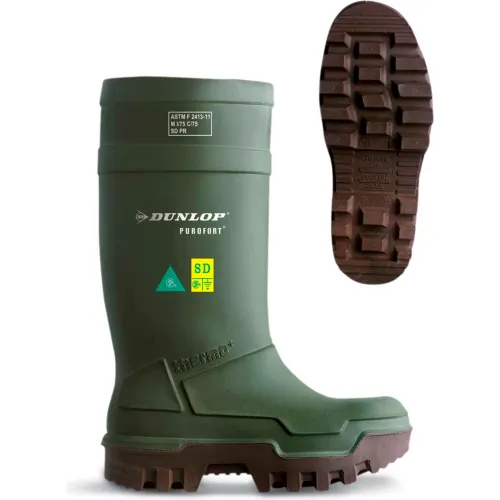Dunlop® Purofort® Thermo+ Full Safety Men's Work Boots, Size 15, Green