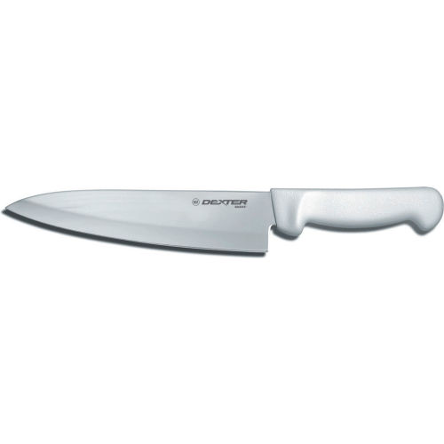 Dexter Russell 31600 - Cook's Knife, High Carbon Steel, Stamped, White Handle, 8&quot;L