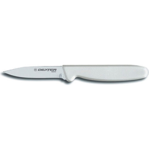 Dexter Russell 31610 - 3&quot; Clip Point Paring Knife, High Carbon Steel, Stamped, White Handle, 3&quot;L