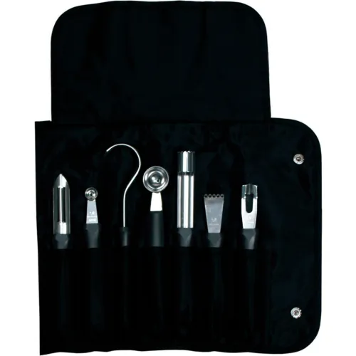 Dexter Russell 20207 - Garnishing Tools W/Bag, 7 Pc., Black Handle