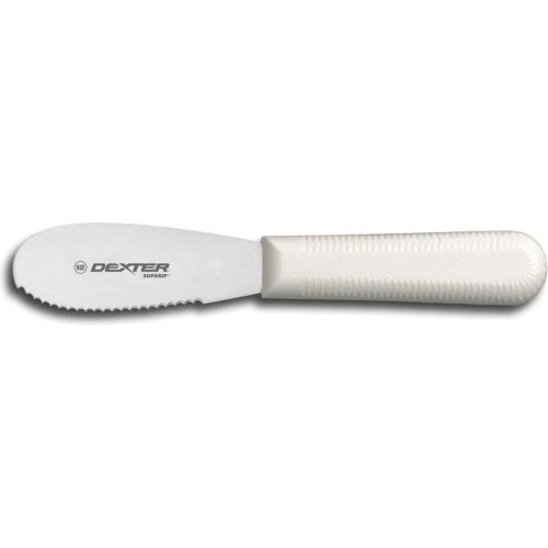 Dexter Russell 24403 - Scalloped Sandwich Spreader, High Carbon Steel, White Handle, 3-1/2&quot;L