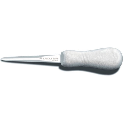 Dexter Russell 10833 - Oyster Knife, Boston Pattern, High Carbon Steel, Stamped, White Handle, 4"L