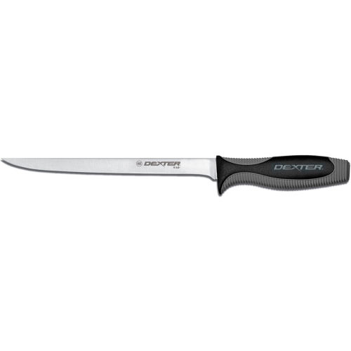 Dexter Russell 29193 - Fillet Knife, High Carbon Steel, Stamped, Black/Gray Handle, 8"L