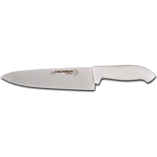 Dexter Russell 24153 - Cook's Knife, High Carbon Steel, Stamped, White Handle, 8&quot;L