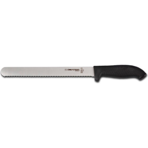 Dexter Russell 24243B - Scalloped Roast Slicer, Black Handle, High Carbon Steel, 12&quot;L